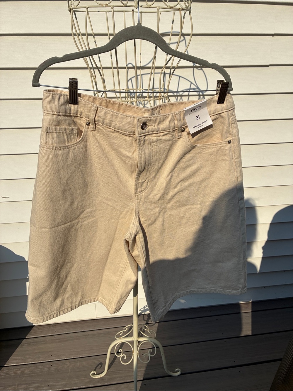 LOFT Cream Jean Shorts new tags
